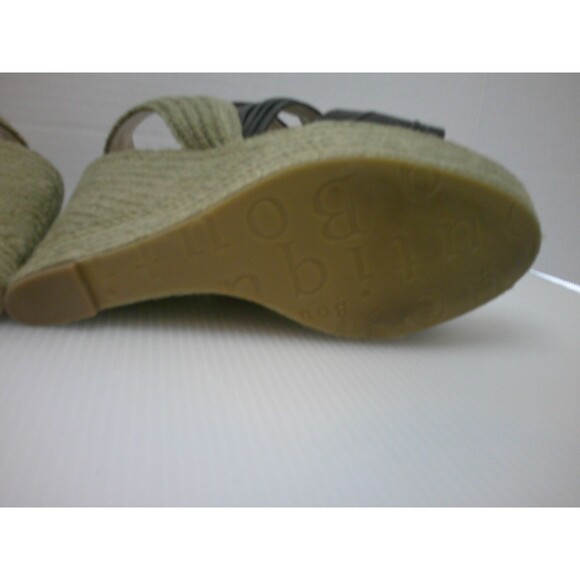 Boutique9  BTILLY Women's High Wedge Leather Sandals  In  Dark Brown  Size 9.5M - Picture 5 of 9